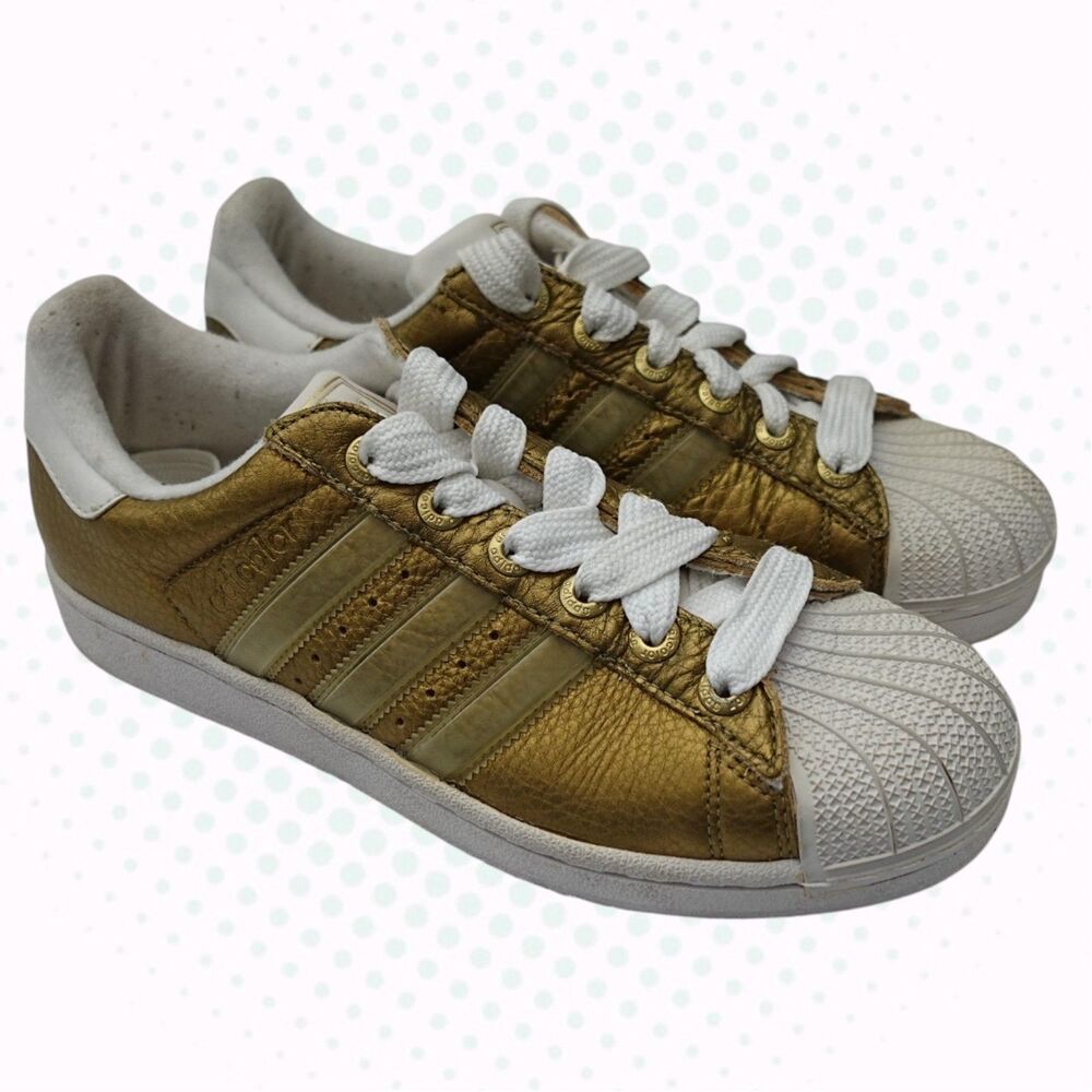 Custom Adicolor Adidas Superstar Gold Sneakers Size US Men's 7/Women's 8.5